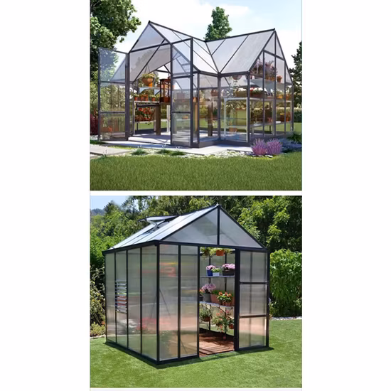 Outdoor Metal Aluminum Frame Green House Backyard Mini Glasshouse Victorian Commercial Glass Garden Greenhouse Used for Sale