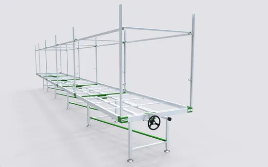 Agricultural Greenhouse Flood and Drain Vertical Rolling Table 4X8 Multi Level Long Planting Grow Rack System with Tray